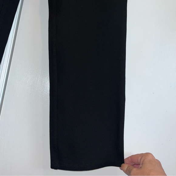 Quince Ultra Stretch Ponte Knit Classic Black Straight-Leg Pants - Picture 6 of 13